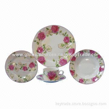 Fine Porcelain 20-piece Dinner Set in Round Shape with Decal, Customized Designs Welcomed